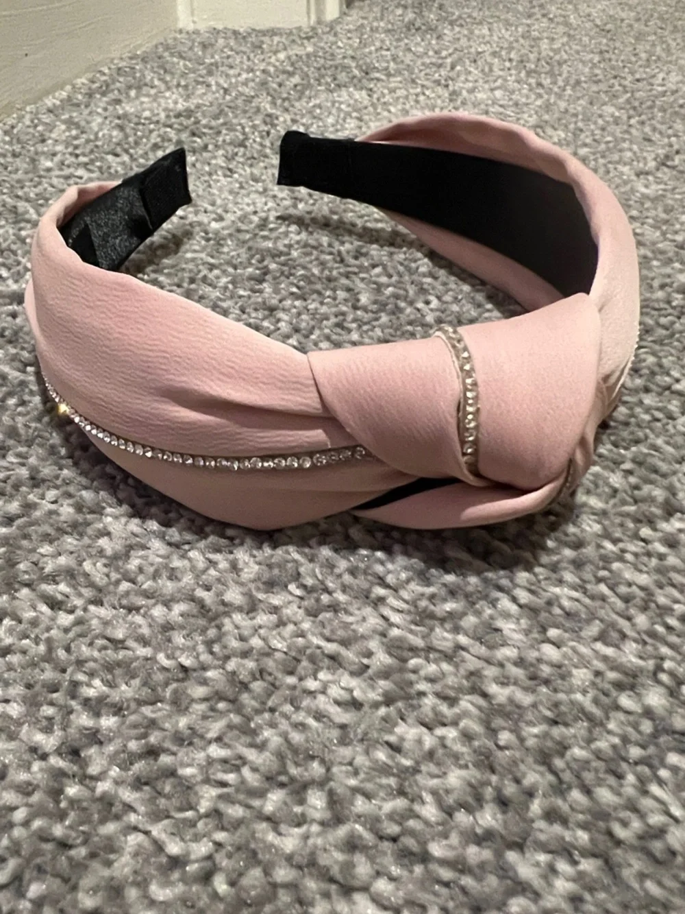 Pink Crystal Knotted Headband